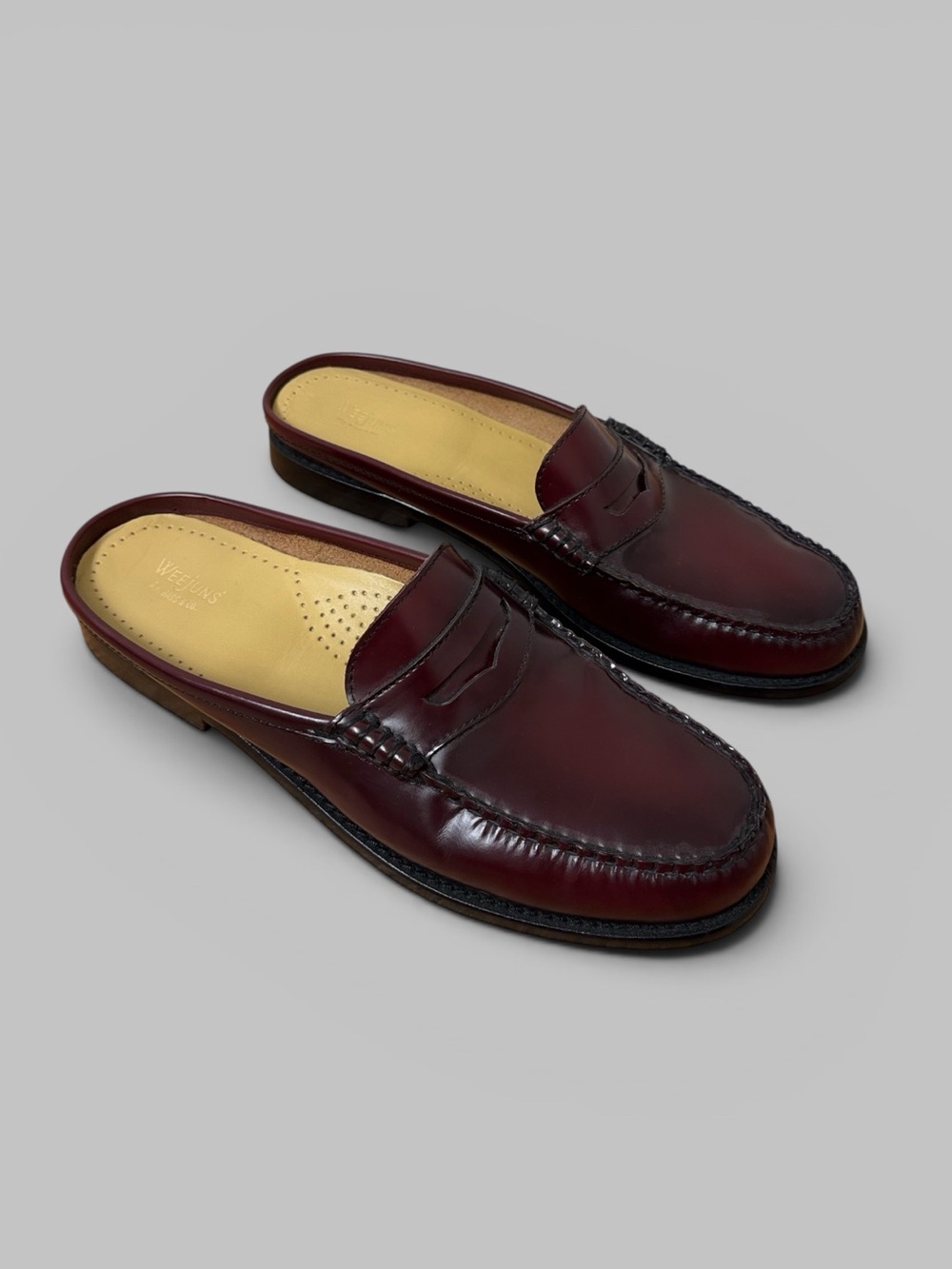 G.H Bass & Co. Vintage Burgundy Larson Weejuns Leather Mules